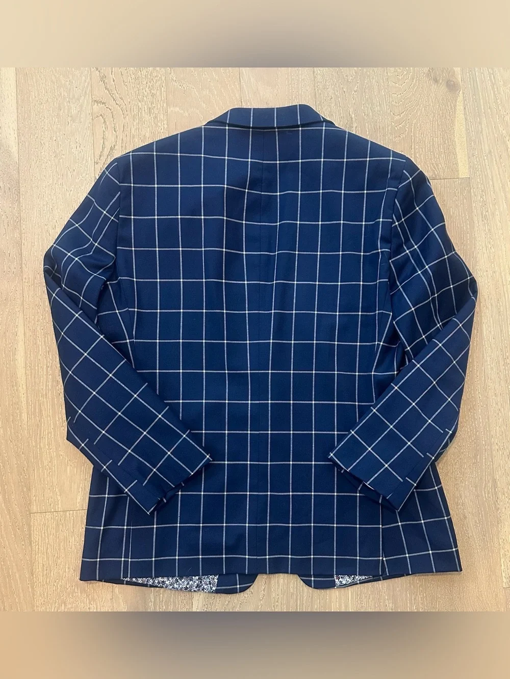 Penguin by Munsingwear Mens Navy Windowpane Sport Coat Blazer - Classic Fit 44R
